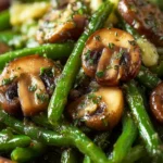 Garlic Butter Sautéed Green Beans and Mushrooms First Image