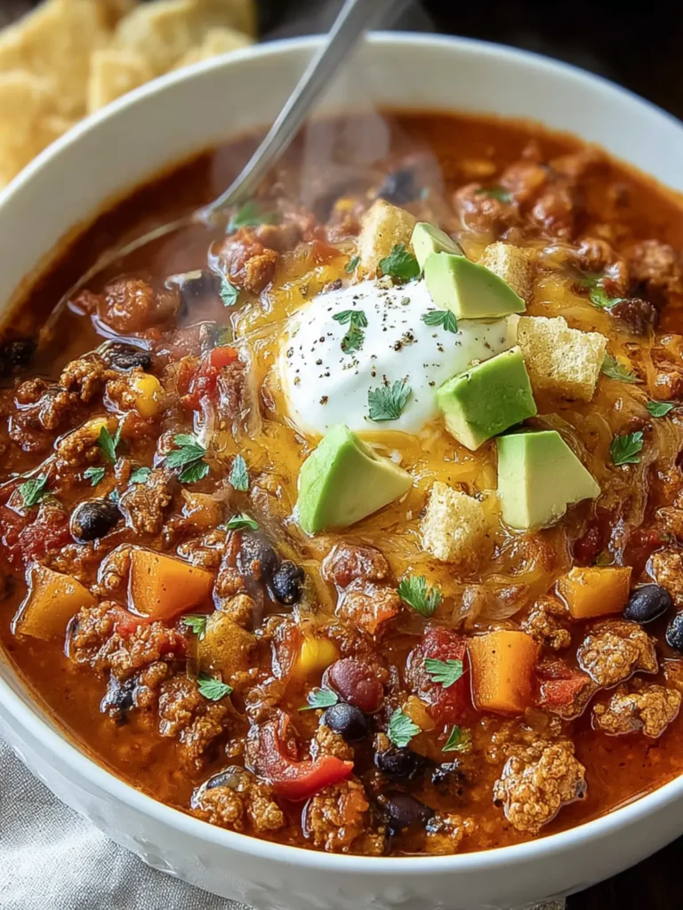 Hearty Turkey Vegetable Chili, Dietitian Recipe First Image