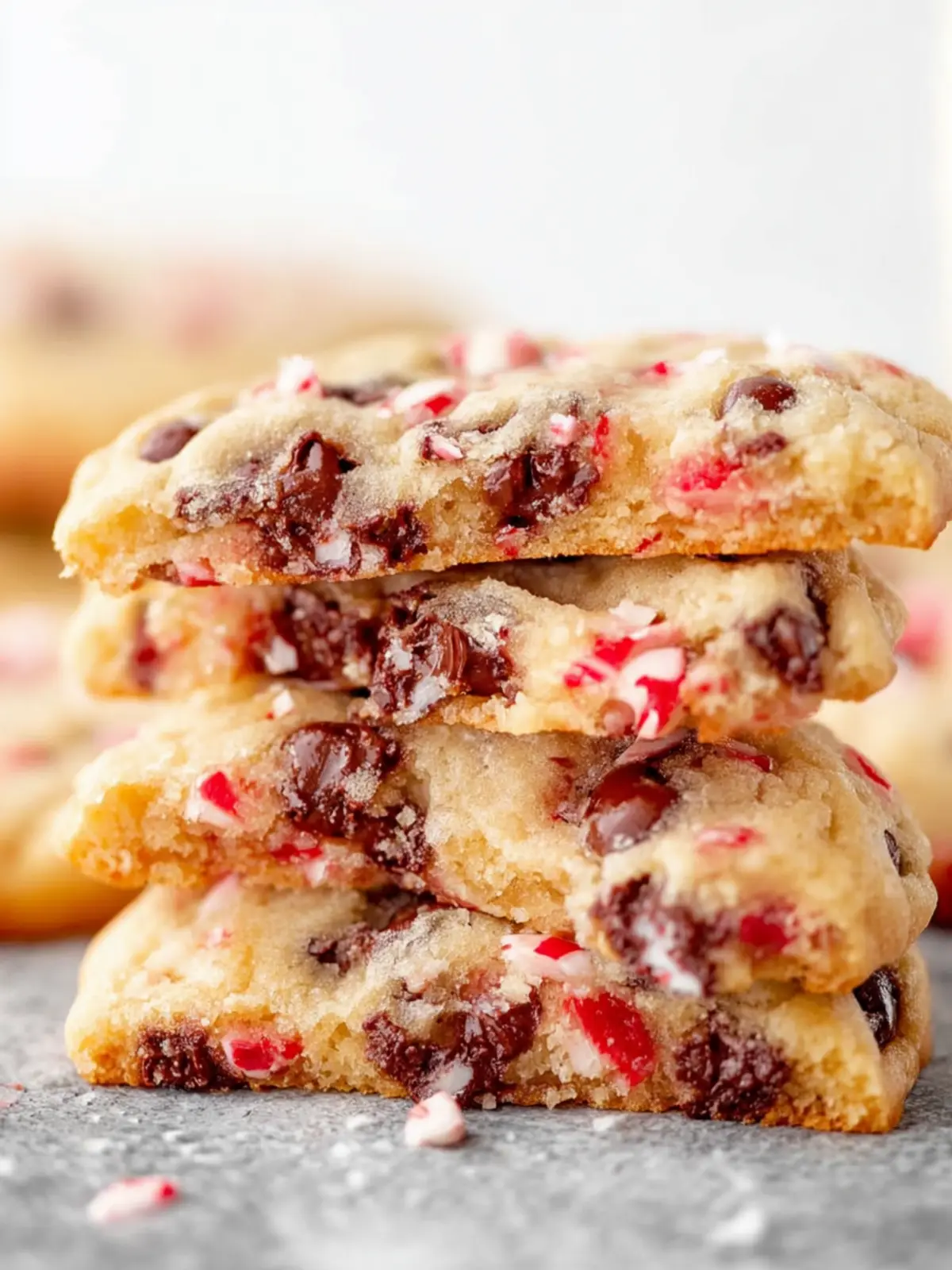 Candy Cane Chocolate Chip Cookies First Image