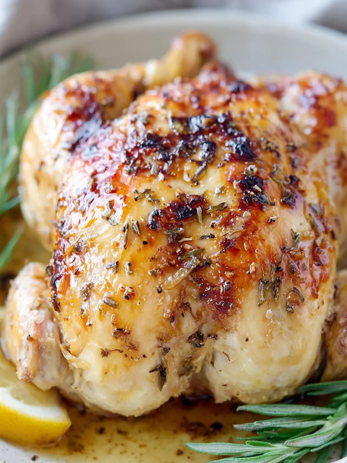 Easy Crockpot Lemon Herb Whole Chicken First Image