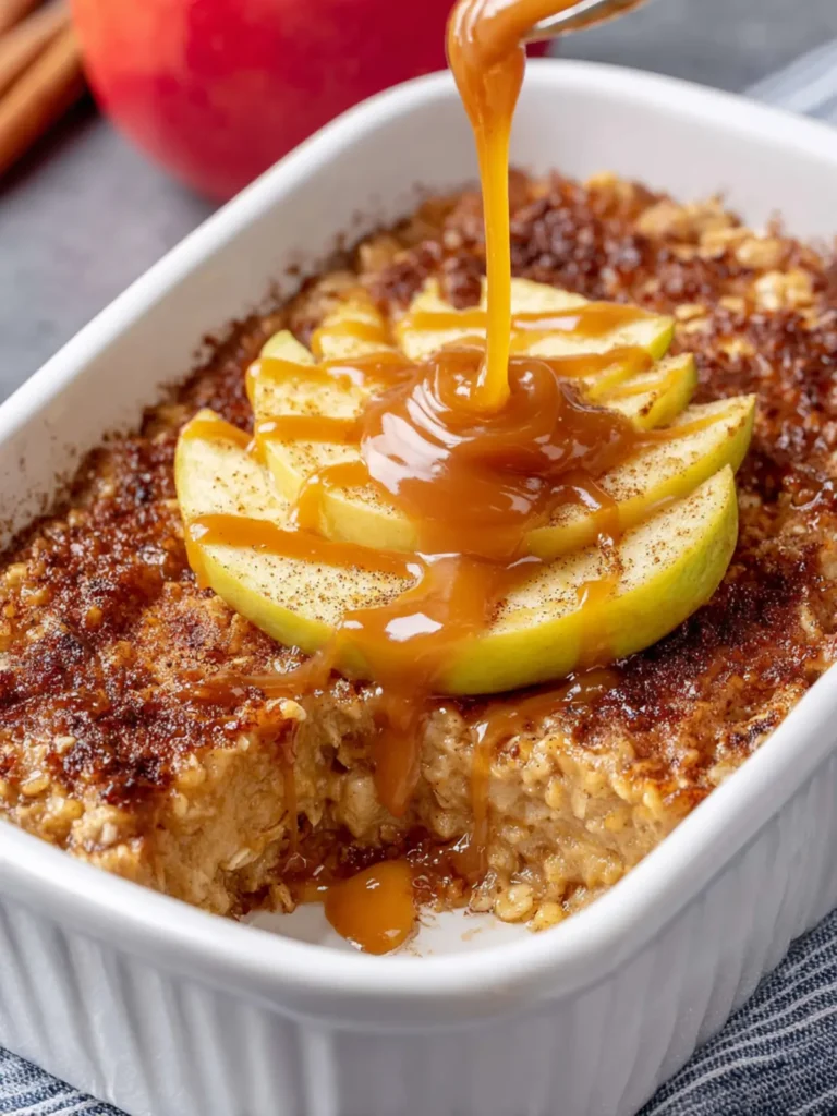 Baked Apple Oatmeal with Caramel (Easy & Cozy Breakfast) First Image