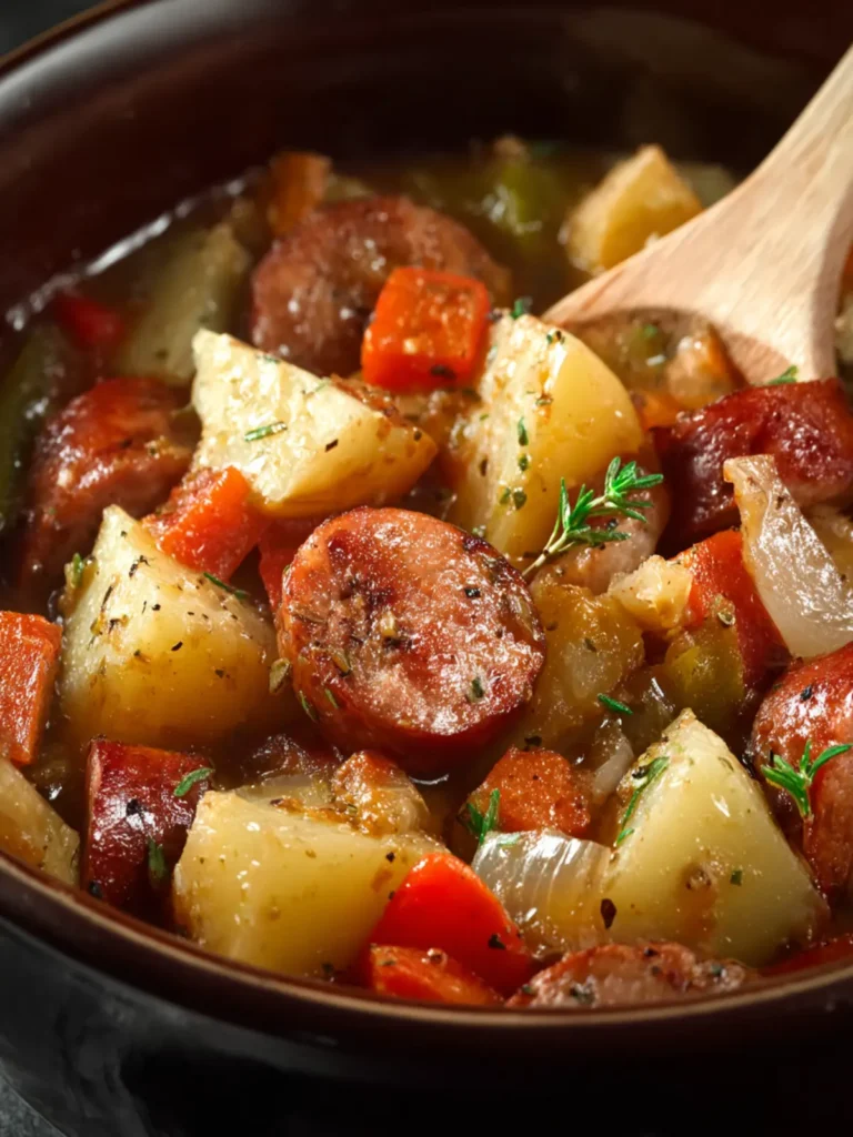 Easy Crockpot Sausage And Potato Casserole First Image