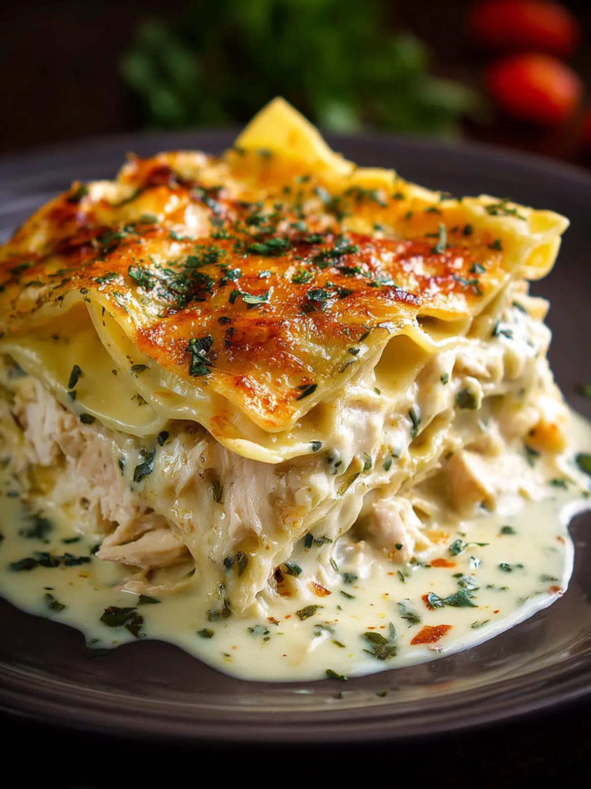 Creamy White Sauce Chicken Lasagna First Image