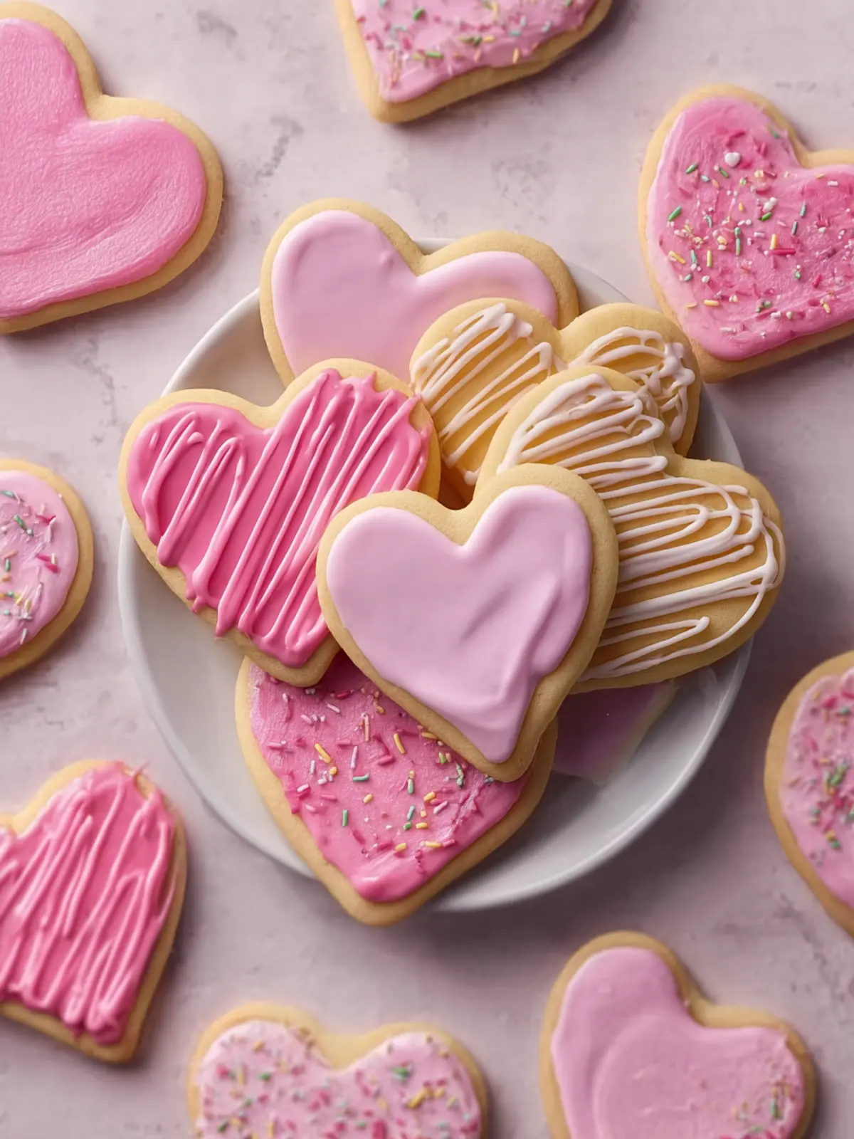 Heart-Shaped Sugar Cookies with Vanilla Glaze First Image
