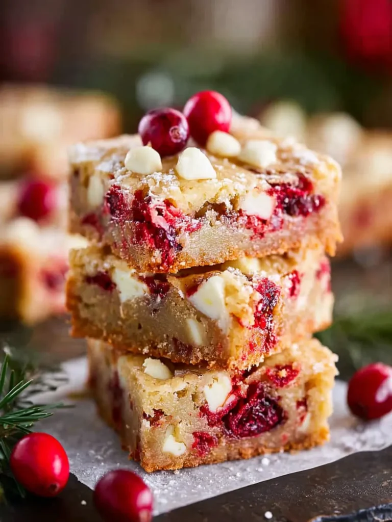 Holiday Cranberry White Chocolate Blondies First Image