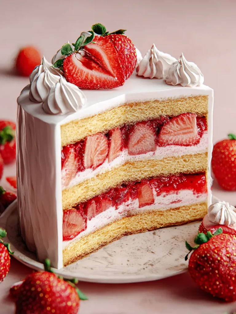 Strawberry Vanilla Layer Cake with Mascarpone First Image