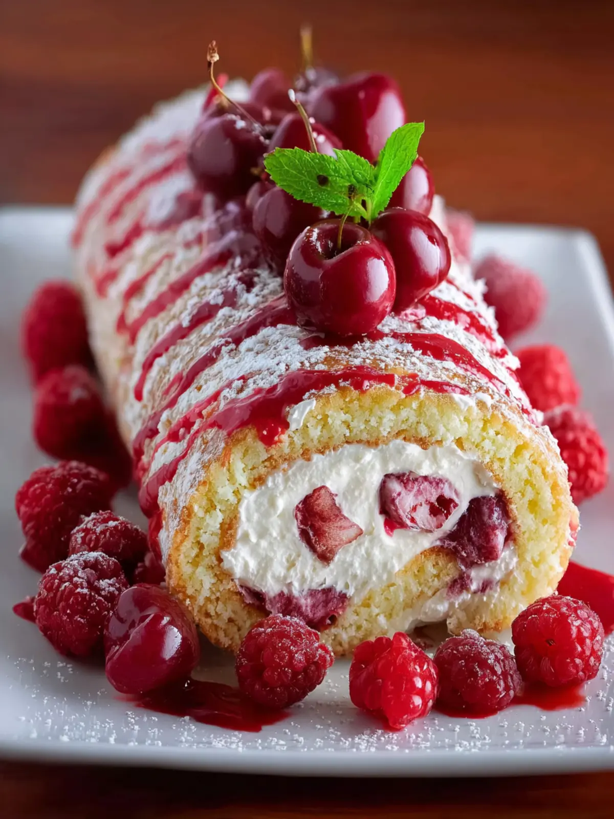 Heavenly Cherry Cheesecake Cake Roll Recipe First Image