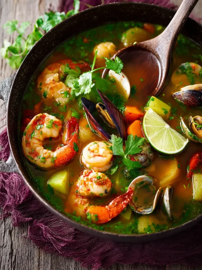 Peruvian Seafood Stew with Cilantro Broth First Image