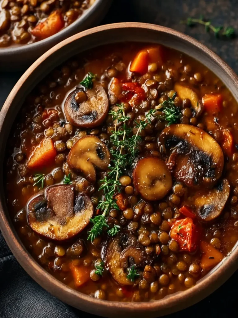 Vegan Lentil Mushroom Stew First Image