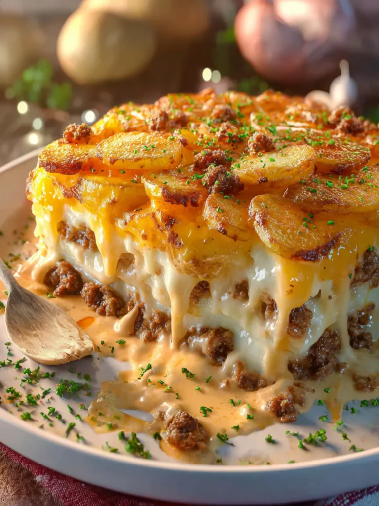 Cheesy Hamburger Potato Casserole First Image