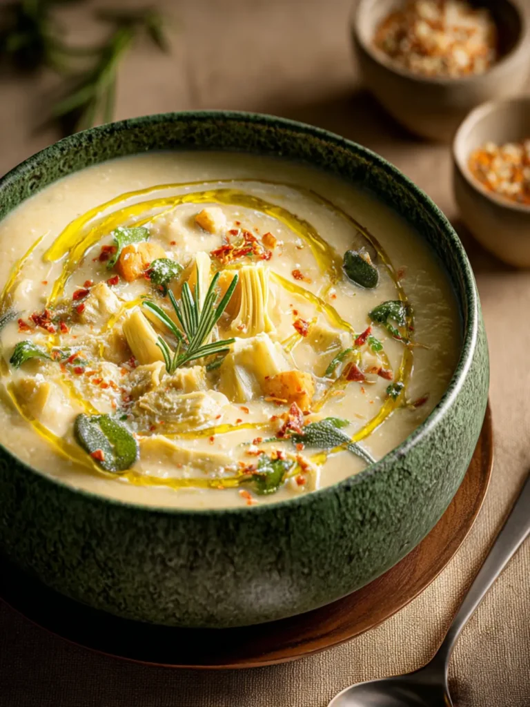 Creamy Tuscan Lemon Artichoke Soup First Image