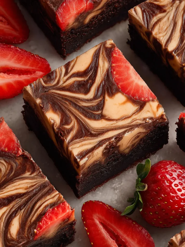 Fudgy Strawberry Cheesecake Swirl Brownies First Image