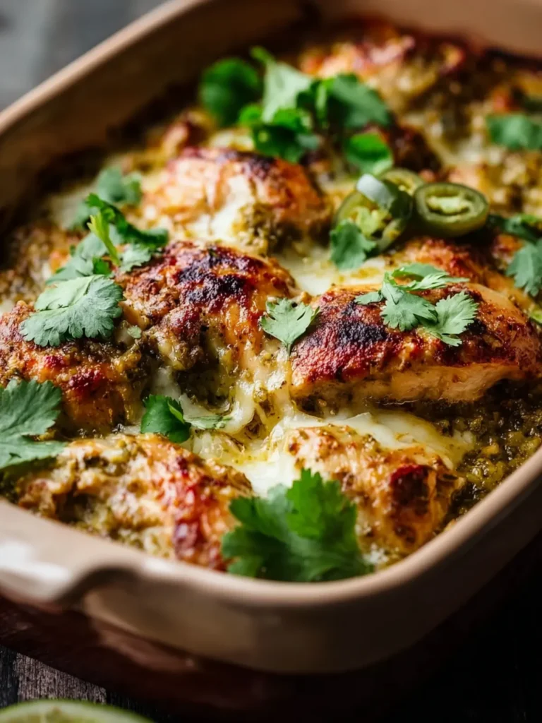 healthy salsa verde chicken casserole First Image